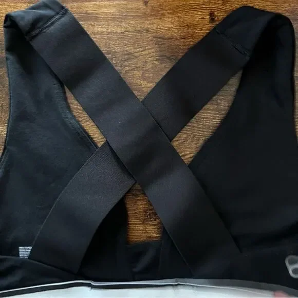 GAP Black Sports Bra with Red and White Stripes - Picture 6 of 8